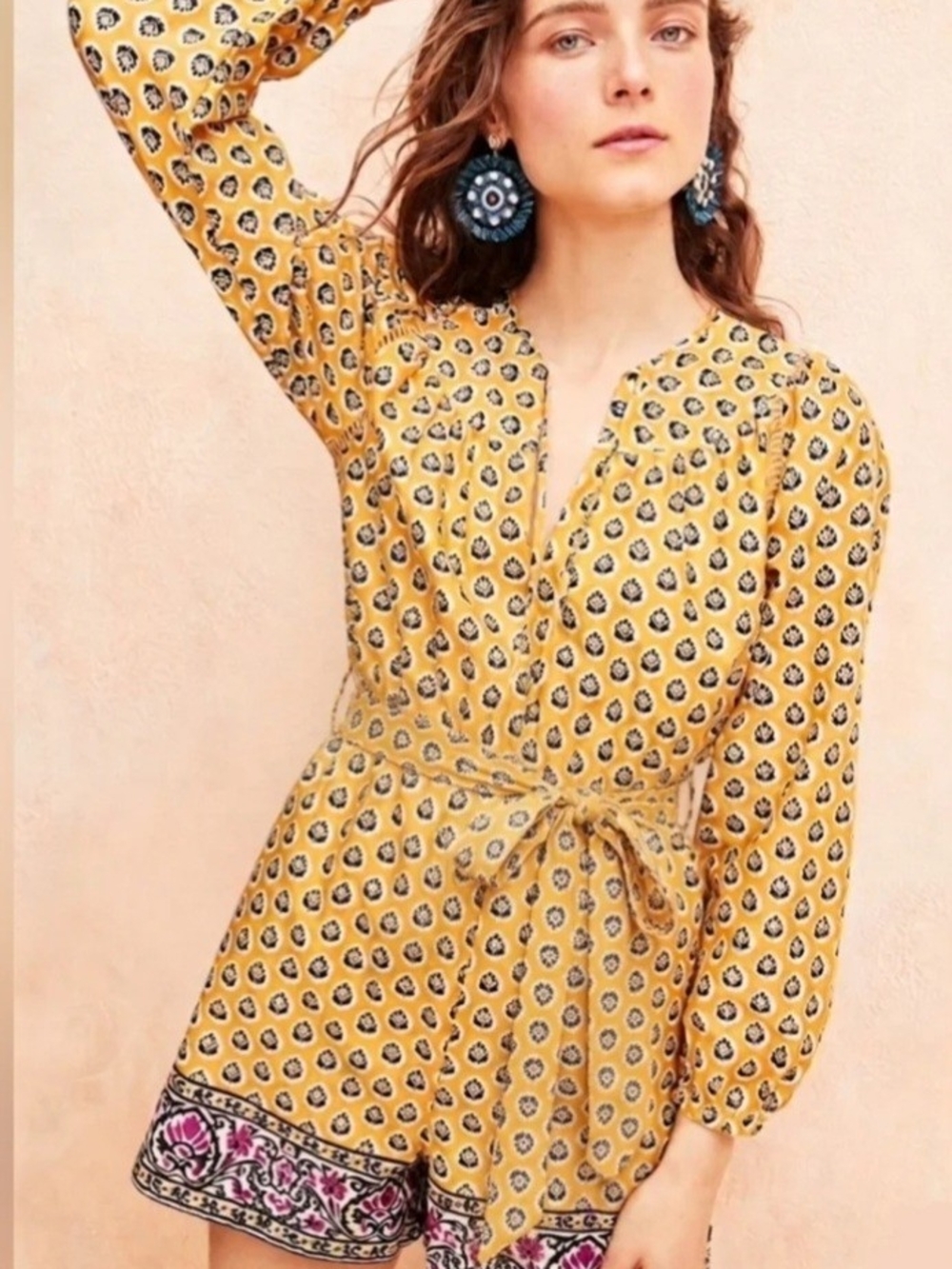 Summer Paisley Block Romper